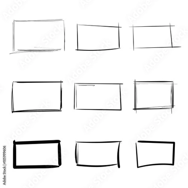 Obraz Rectangle templates hand drawn simple set