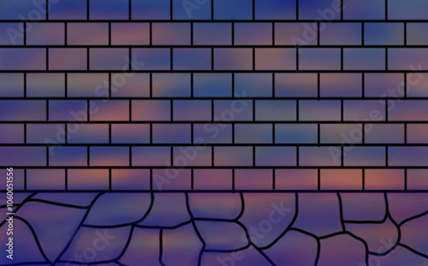 Obraz blue brick wall
