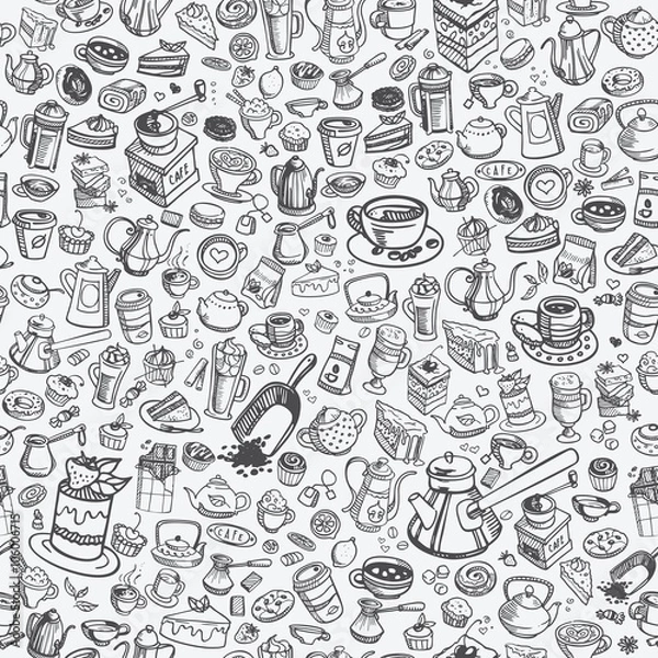 Obraz hand drawn coffee pattern