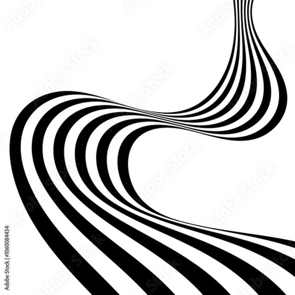 Obraz Abstract perspective line in black color
