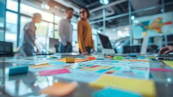 Fototapeta image illustrating the concept of business agility, showcasing elements of smart strategic planning, flexible management practices, and adaptability in a corporate setting