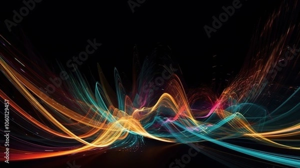 Fototapeta Colorful Light Trails in Abstract Pattern