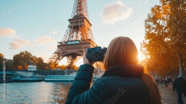 Fototapeta Capturing Iconic Landmarks in Golden Hour Light