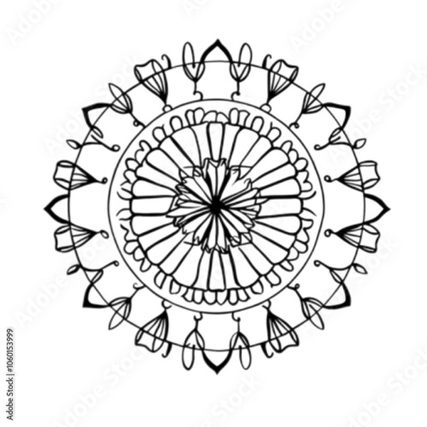 Obraz simple Mandala outline vector 