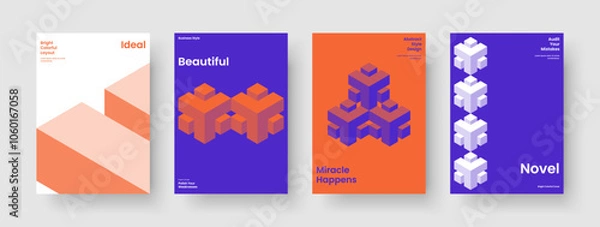 Fototapeta Geometric Book Cover Layout. Isolated Brochure Template. Abstract Banner Design. Flyer. Business Presentation. Background. Poster. Report. Leaflet. Newsletter. Handbill. Pamphlet. Notebook