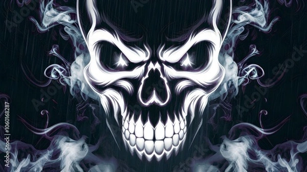 Obraz skull with glowing highlights, emphasizing its eerie beauty. AI generated
