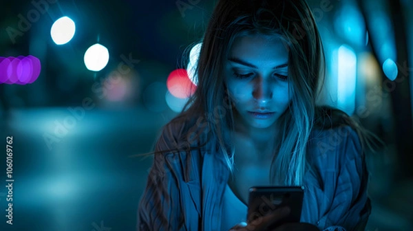 Fototapeta Online harassment, and the dark side of social media leading to depression, self-harm, and suicidal ideation