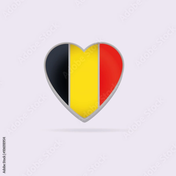 Obraz Brussels love heart flag