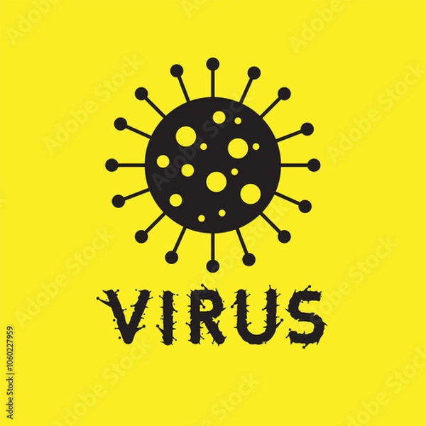 Obraz virus vector, silhouette and flat style