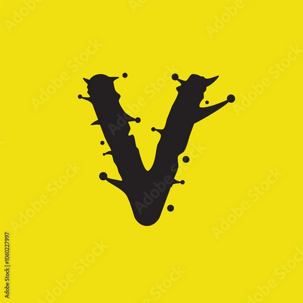Obraz initial letter V virus vector
