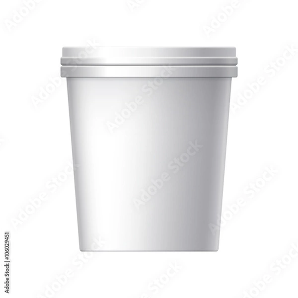 Fototapeta White blank plastic container