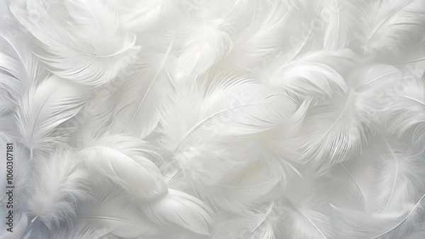 Fototapeta Soft feather texture reflected on abstract white background