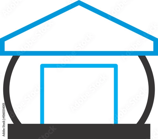 Fototapeta home icon black yellow and red outline 