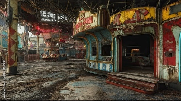 Obraz Abandoned Carnival interior