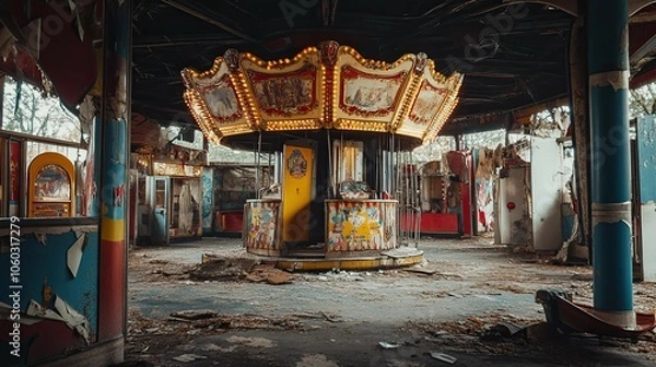 Obraz Abandoned Carnival interior