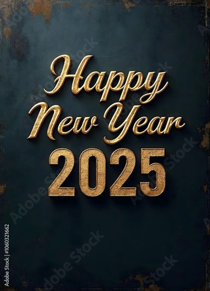 Fototapeta Happy New Year 2025 - Vintage Style background
