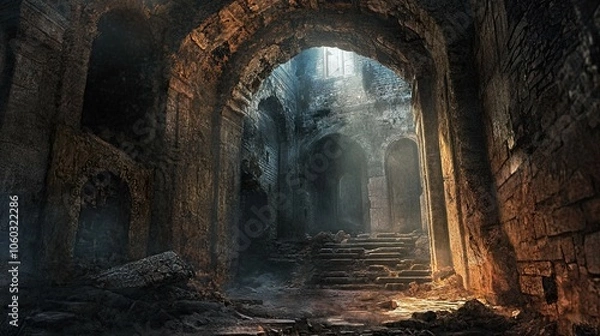Obraz Ancient Ruins with Hidden Horrors interior