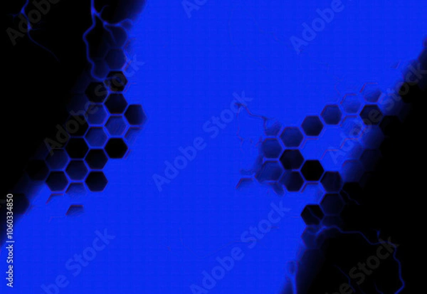 Obraz Blue honeycomb texture brush background