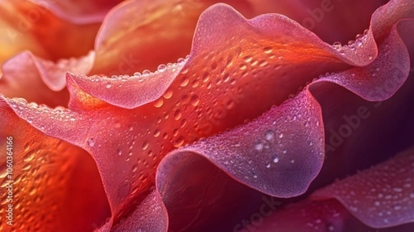 Fototapeta Dewy Rose Petals Macro