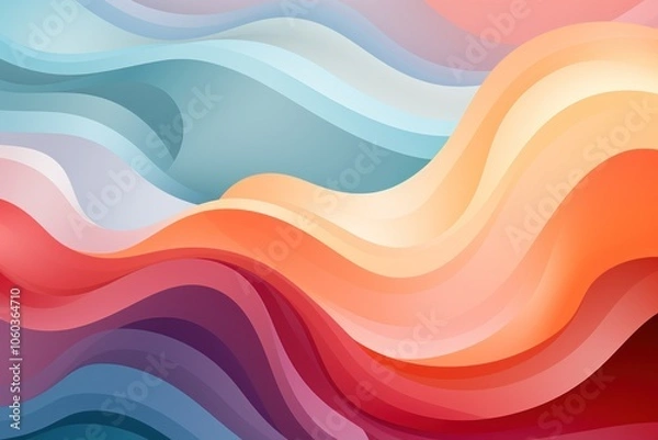 Fototapeta Abstract wavy patterns in soft colors create a soothing visual experience.
