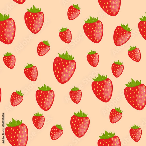 Fototapeta Seamless background with strawberries