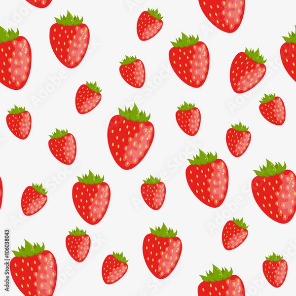 Fototapeta Seamless background with strawberries