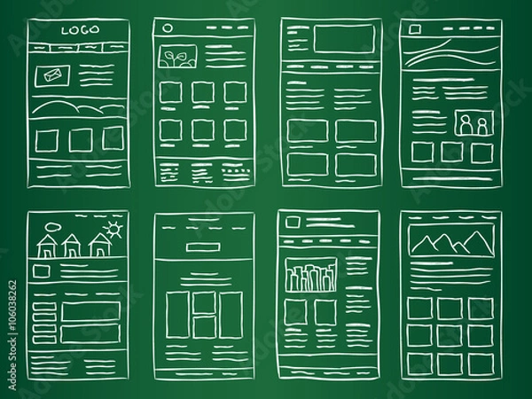 Fototapeta Website Layout Doodles