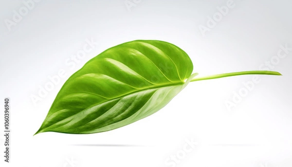 Fototapeta Pothos Leaf floating or flying isolated white background