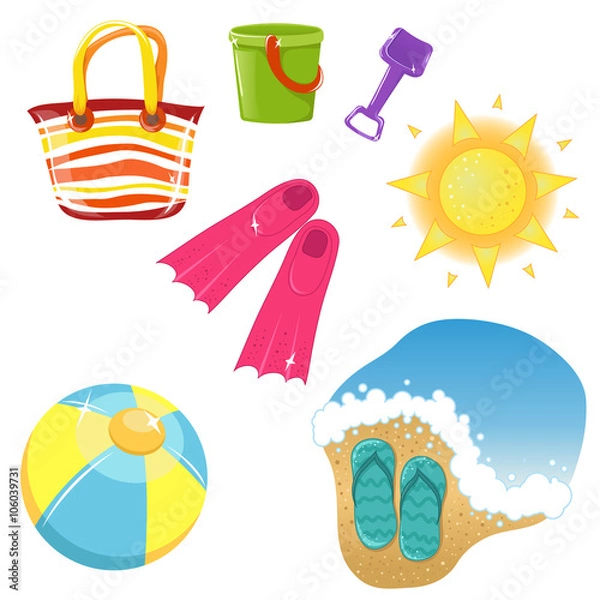 Fototapeta Vector vacation icon set