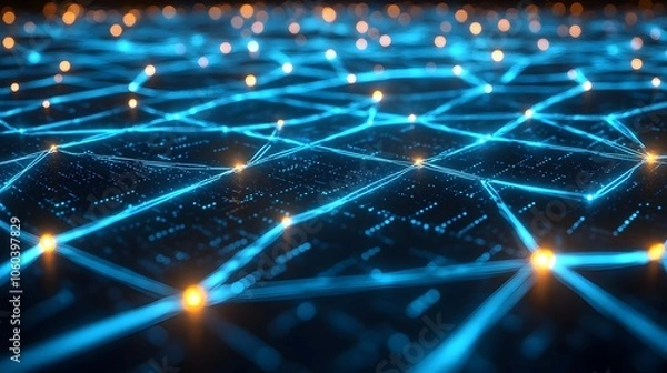 Fototapeta Smooth Flow of Encrypted Data Packets in Visual Network