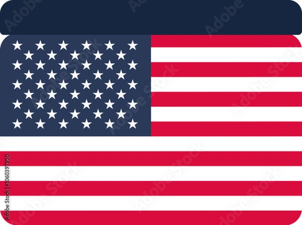 Fototapeta Vector illustration of the American flag. The flag appears to be flat with no folds or wrinkles. Patriotism, national holidays, or events celebrating American culture. Website designs for government a