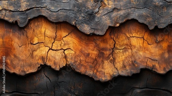 Obraz Charred and Burnished Wood Grain