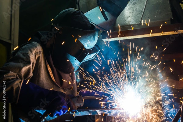 Obraz welder Industrial automotive part in factory