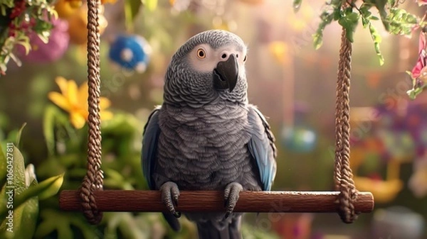 Obraz A gray parrot