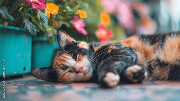 Obraz a colorful cat