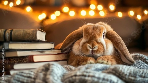 Obraz rabbit and book
