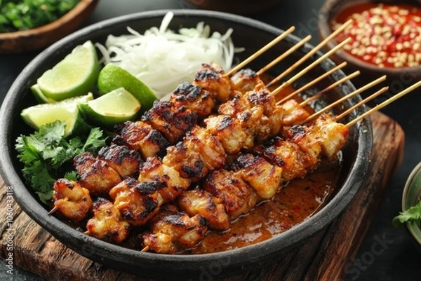 Obraz Indonesian Satay Food Menu created with Generative AI