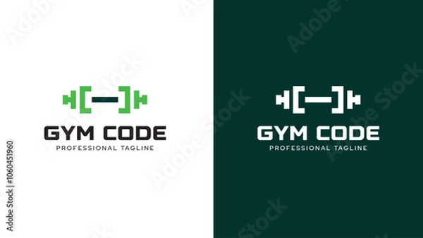 Obraz Gym Code Logo Vector Design