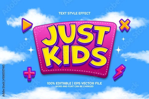 Obraz 3d Just Kids Cartoon Editable Text Effect