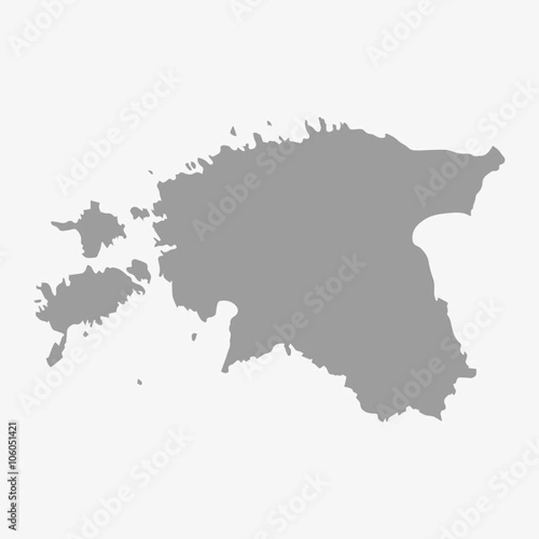 Fototapeta Estonia map in gray on a white background