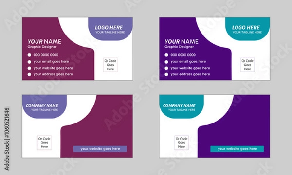 Fototapeta modern design template for Business card . Professional visiting card design template . Vector illustration, shape, icon, flat, front, back, unique, style, name card , personal use, company use