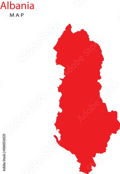 Fototapeta Albania map in red colour with outline