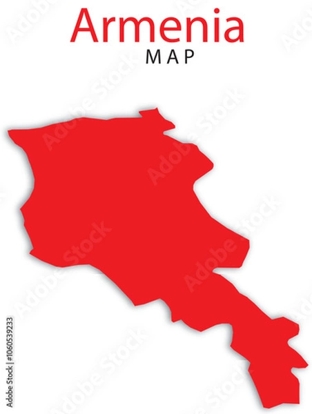Fototapeta armenia map in red colour with outline