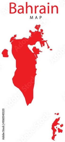 Obraz bahrain map in red colour with outline