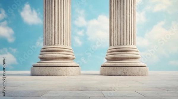 Fototapeta Classical Columns and Sky