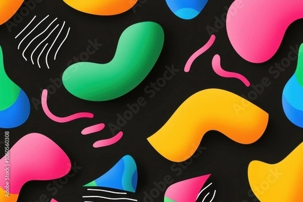 Fototapeta Vibrant patterns and playful shapes a visual celebration of color
