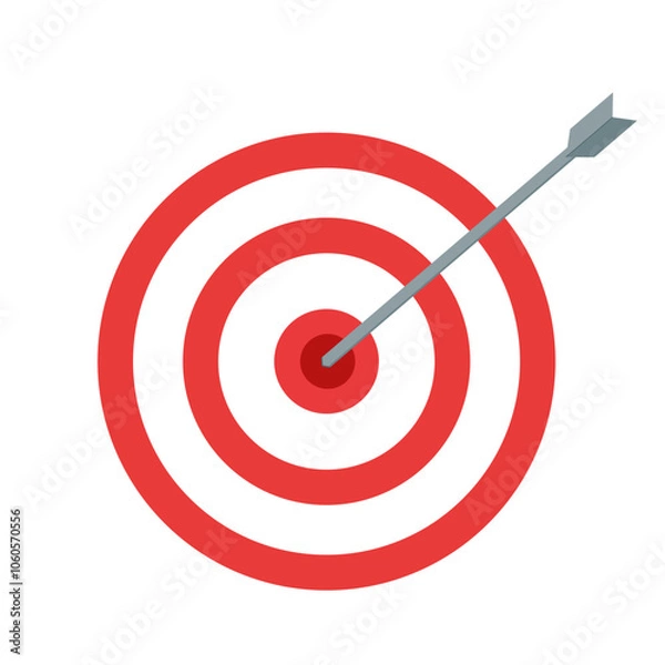 Fototapeta target arrow color icon flat style vector illustration