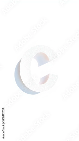 Fototapeta textured white letter c with a shadow