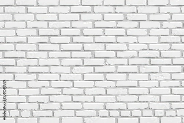 Fototapeta Minimalist white brick wall background for interiors and design projects.