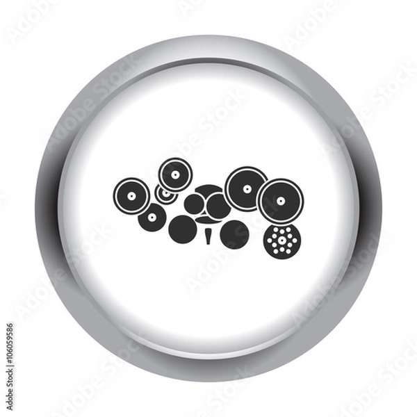 Obraz Drum kit simple icon on round background